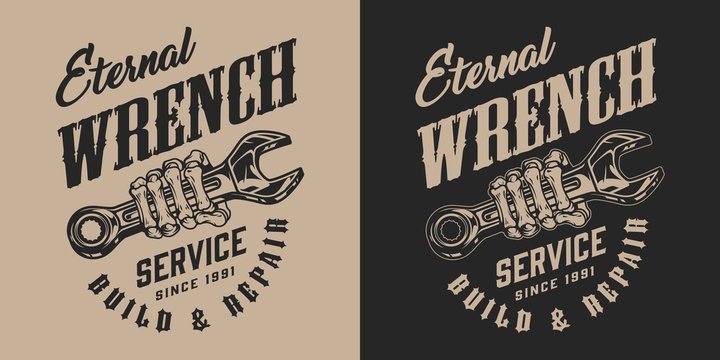 Motorcycle repair service vintage badge