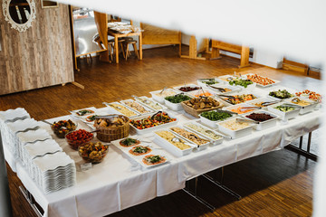 photo of an open buffet table in a party