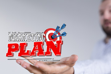 Marketing And Communication Success Concept dart.