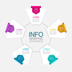 Vector iInfographic template for business, presentations, web design, 5 options.