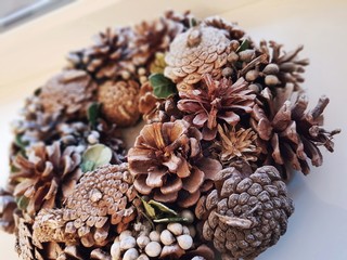 Christmas XMas New Year holiday cone wreath photo