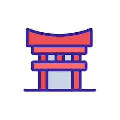 columned sacred temple icon vector. columned sacred temple sign. color symbol illustration