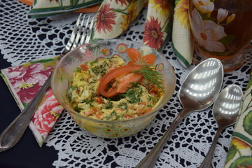 Various dishes of Russian cuisine