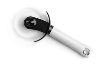 White plastic pizza cutter