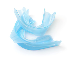 Blue dental fluoride gel trays