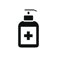medicine concept, antibacterial dispenser bottle icon, silhouette style