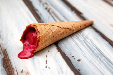 cornet de glace fondue