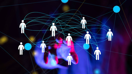 organization chart team concept networking technology.