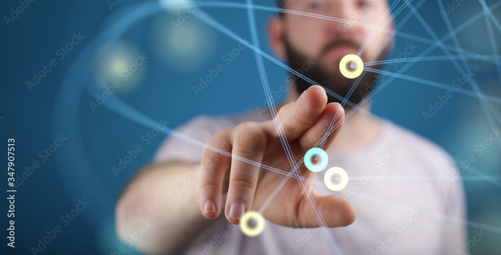 Poster Digital Network and data concept.