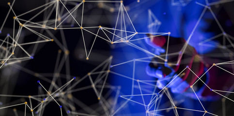 videoconference group of people talking in social network.