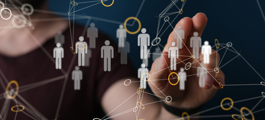 organization chart team concept networking technology.