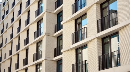 Modern residential architecture in summer. Modern city.