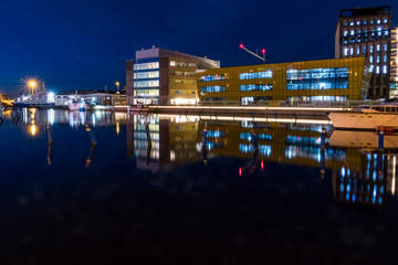 Kalmar, Sweden The modern port of Kalmar at night © Alexander