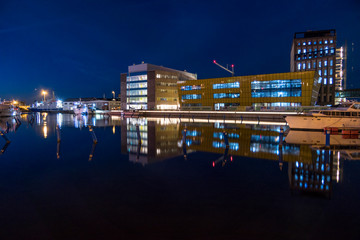 Kalmar, Sweden The modern port of Kalmar at night © Alexander