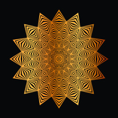 Abstract floral Background with Golden Ornament Mandala Background