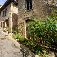 Fototapeta na wymiar Vieilles maisons en pierres fleuries en Occitanie, France