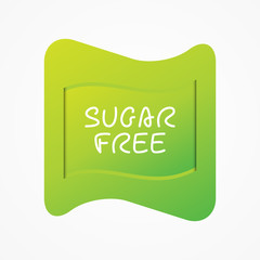 Sugar free icon. Green gradient vector sign isolated. Illustration symbol for food, product sticker, package, label, healthy eating, design, diet, diabetes, diabetic