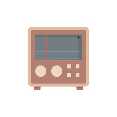 Vintage radio vector. Flat vector icon isolated on white background.