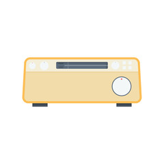 Vintage radio vector. Flat vector icon isolated on white background.