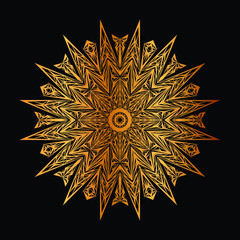 Abstract floral Background with Golden Ornament Mandala Background