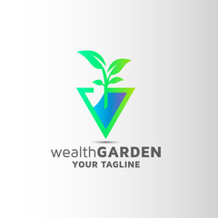 Letter G natural leaf creative environment art logo design