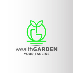 Letter G natural leaf tree element logo