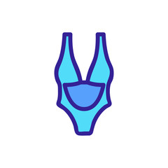 one piece swimsuit with cutout on stomach icon vector. one piece swimsuit with cutout on stomach sign. color symbol illustration