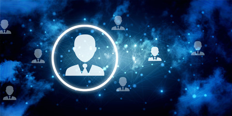 2d illustration Business Network concept
