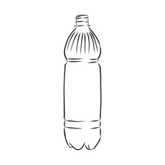 Vector Single Sketch Plastic Bottle of Water. plastic bottle, container, vector sketch illustration