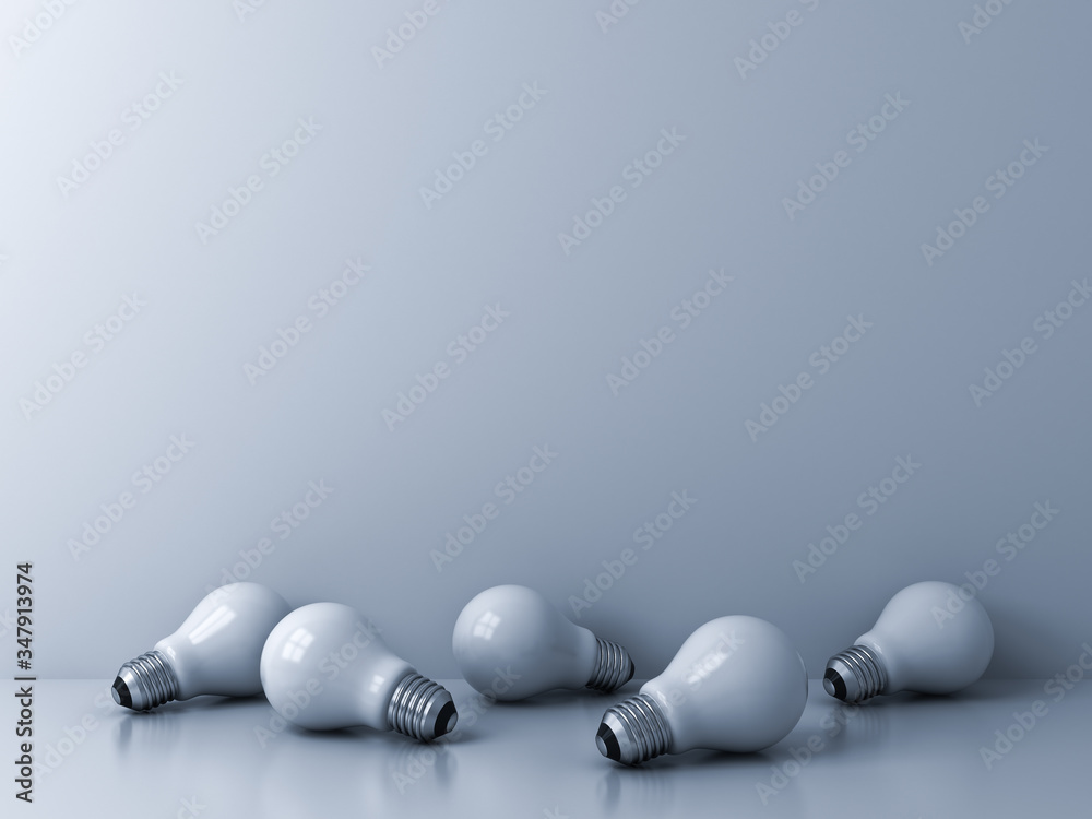 Leinwandbilder blank 3d background with white bulbs on the ground 3d rendering