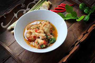 Close up of Traditional Thai food style