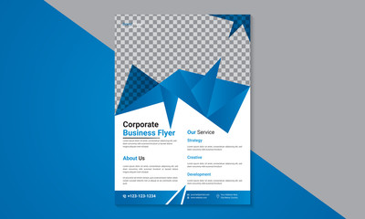 Blue gradient brochure flyer design template, book cover template vector, layout in A4 size, Leaflet presentation template.