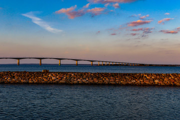 Kalmar, Sweden  The Oland bridge at sunset © Alexander