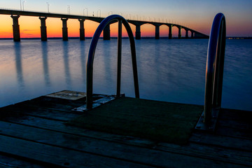 Farjestaden, Oland, Sweden  The Oland bridge at sunrise. © Alexander
