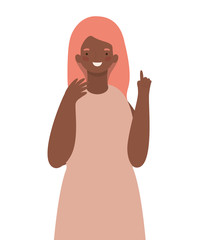 Isolated happy woman cartoon vector design