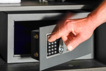 Kalmar, Sweden A hotel safe in a hotel room. © Alexander