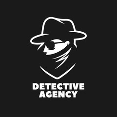 Detective agency emblem logo template. Vector illustration.