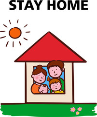 Stay homeの家族　文字有