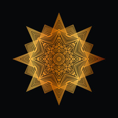 Abstract floral Background with Golden Ornament Mandala Background