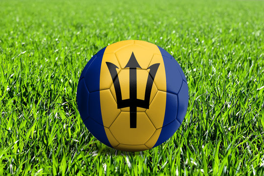 Barbados Flag on Soccer Ball