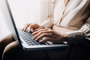 Searching Browsing Internet Data Information with blank search bar.businessman working with smart phone, tablet and laptop computer on desk in office. Networking Concept