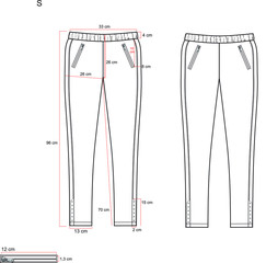 leggings pants fashion vector illustration flat sketches template. active wear legging.