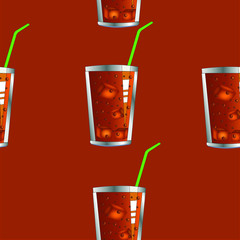 Bright beautiful pattern with a drink