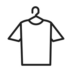 hanger with tshirt icon, line style