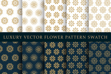 Golden luxury vector swatches pattern pack