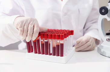 Female doctor in research laboratory. Vaccine research concept