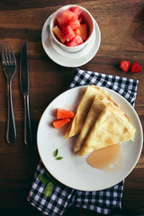 breakfast with pancakes