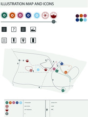 Set of icons and maps for presentations