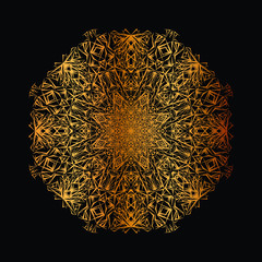 Abstract floral Background with Golden Ornament Mandala Background