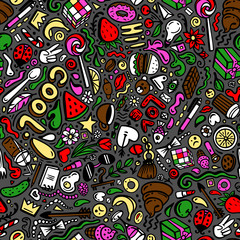 line Doodle cartoon abstract seamless background